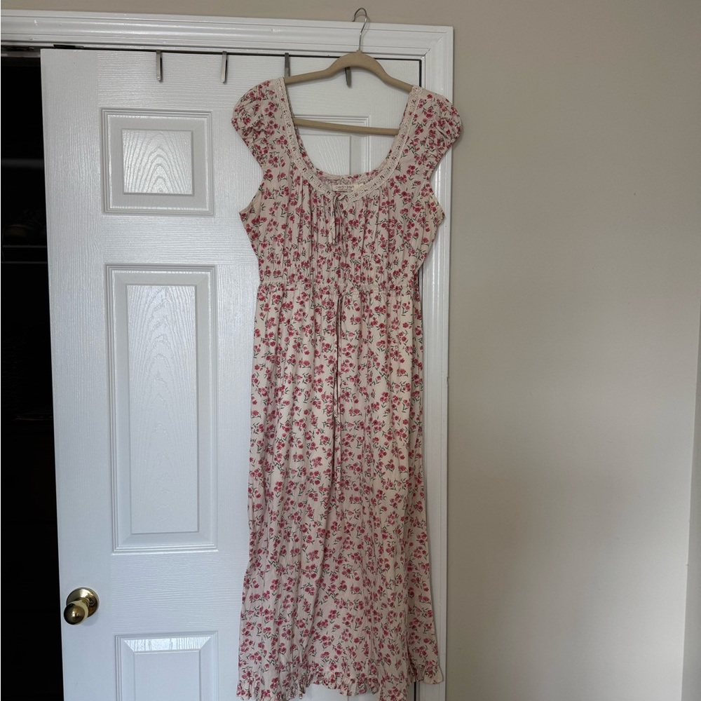 Christy Dawn Kelly Garnet Tulips Pink Floral Dress